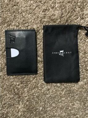 Black Leather Slim Card & Key Pocket